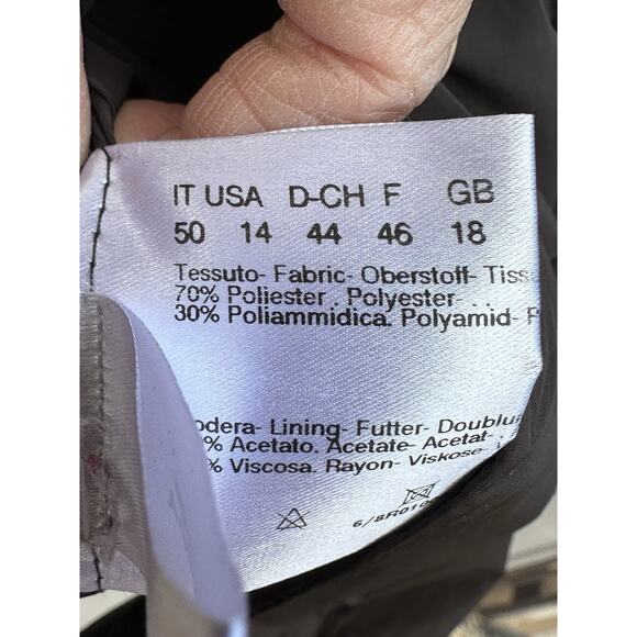 VTG CINZIA ROCCA Old Money Black Trench Coat Double Breasted Sz 14 Belted Capsul - Picture 10 of 13